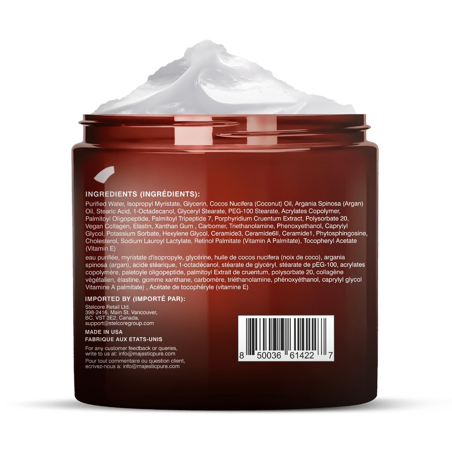Majestic Pure Whipped Argan Oil Moisturizer – Hydration, Vitamin E & Ceramides – 8oz
