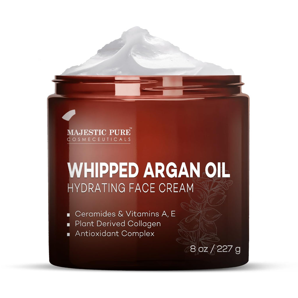 Majestic Pure Whipped Argan Oil Moisturizer – Hydration, Vitamin E & Ceramides – 8oz