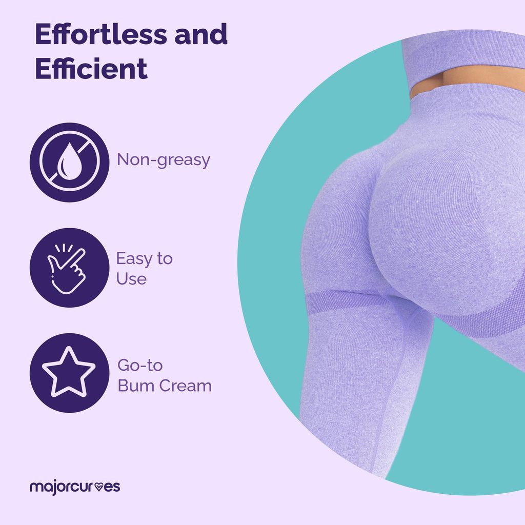 Major Curves Bum Booster Cream – Natural Butt Lift & Firming with LipidMaxx, Wild Yam & Aloe – 6 oz
