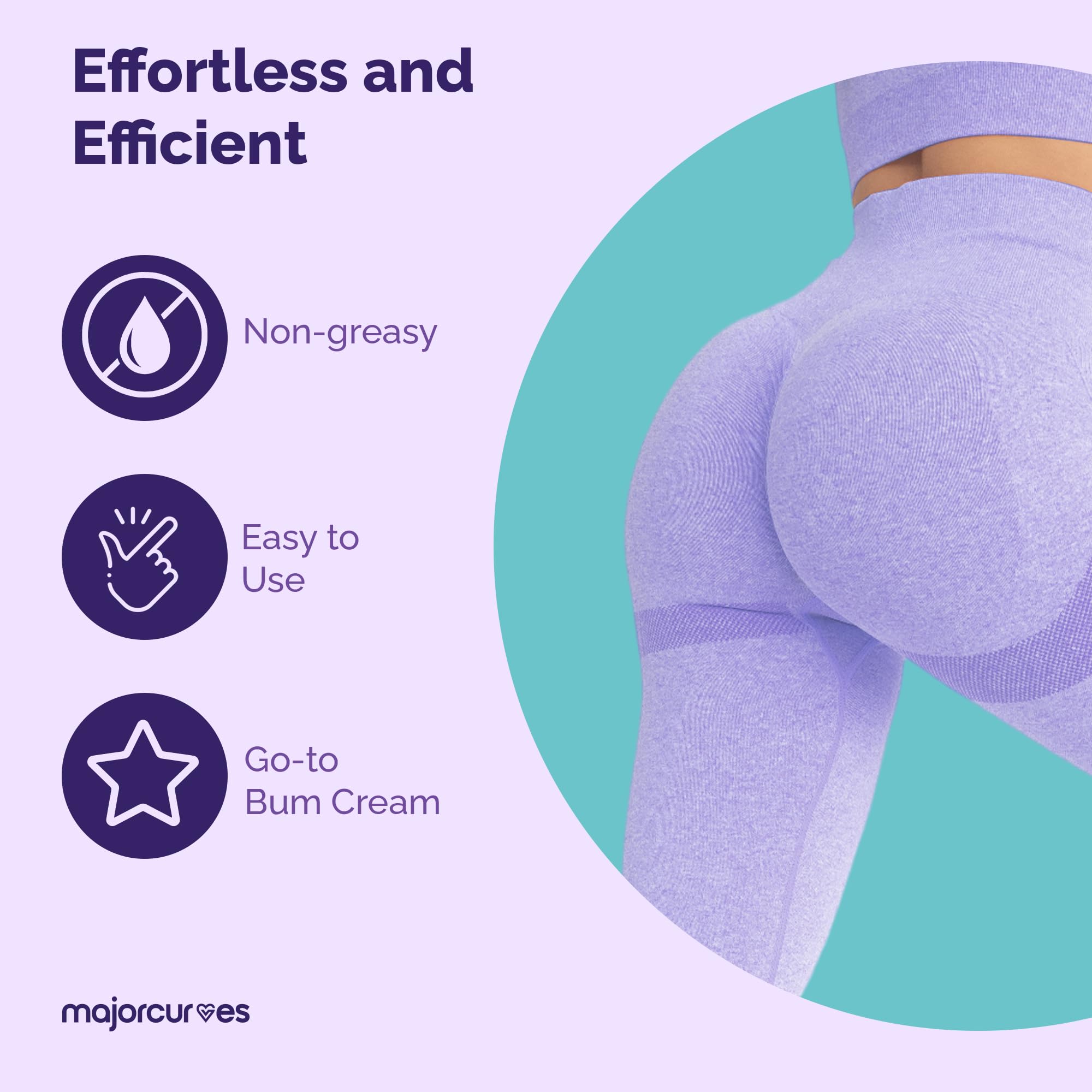 Major Curves Bum Booster Cream – Natural Butt Lift & Firming with LipidMaxx, Wild Yam & Aloe – 6 oz