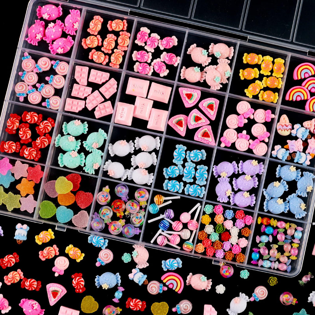 Major Dijit 3D Mix Color Nail Charms – 24 Styles for Nail Art & DIY Crafts