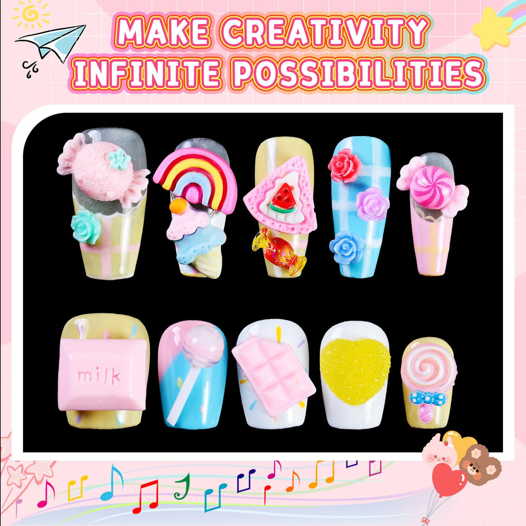 Major Dijit 3D Mix Color Nail Charms – 24 Styles for Nail Art & DIY Crafts