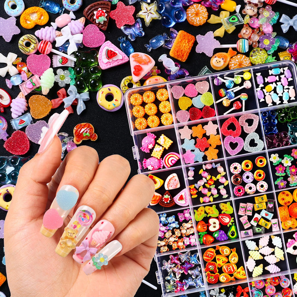 Major Dijit 3D Mix Nail Charms – 24 Colorful Styles for Creative Nail Art