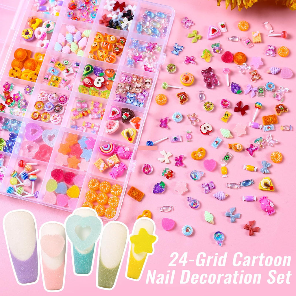 Major Dijit 3D Mix Nail Charms – 24 Colorful Styles for Creative Nail Art