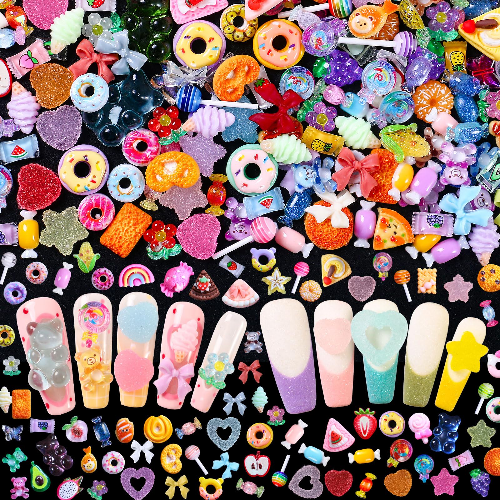 Major Dijit 3D Mix Nail Charms – 24 Colorful Styles for Creative Nail Art
