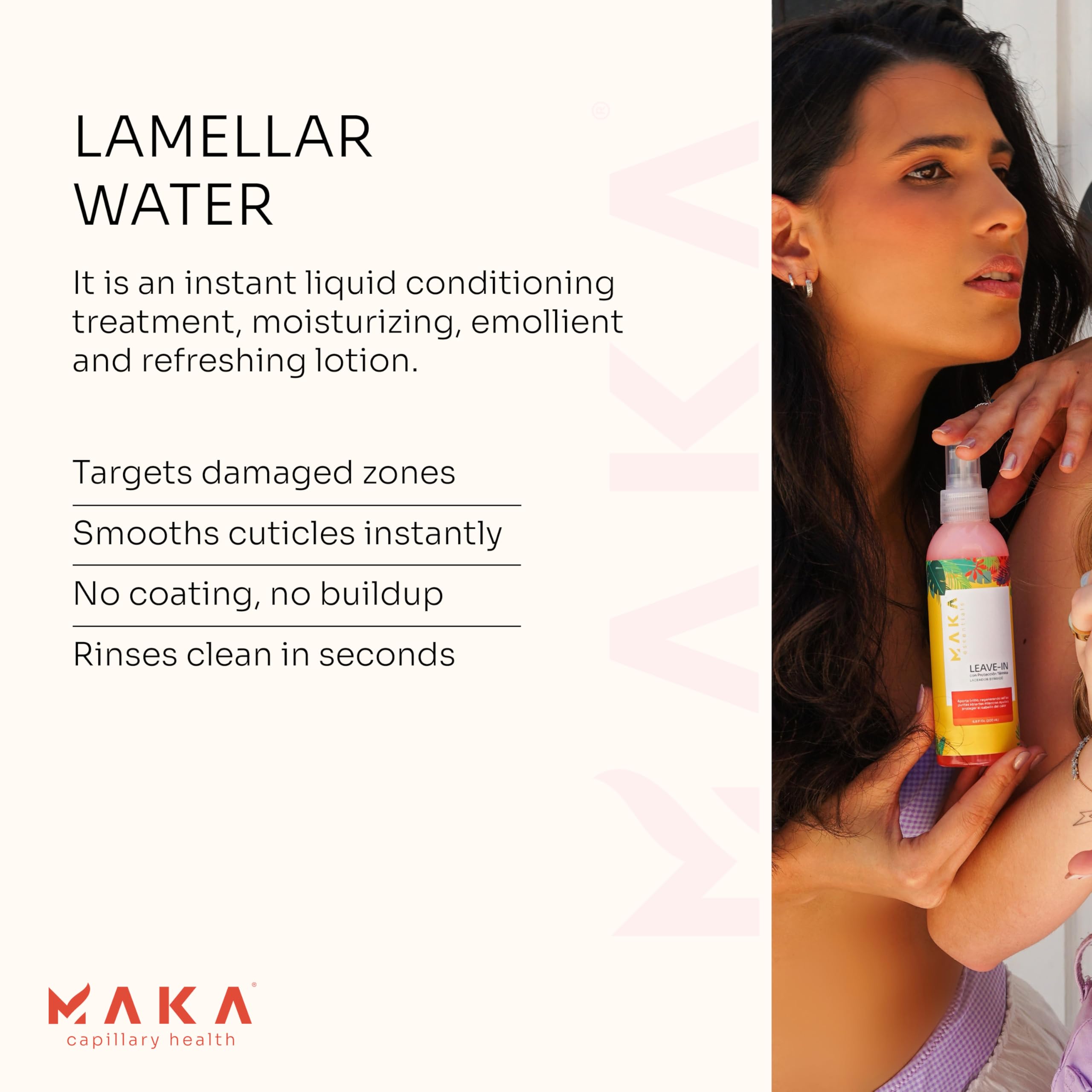 MAKA Essentials Lamellar Water Conditioner – 8 Oz for Instant Smooth, Soft Hair