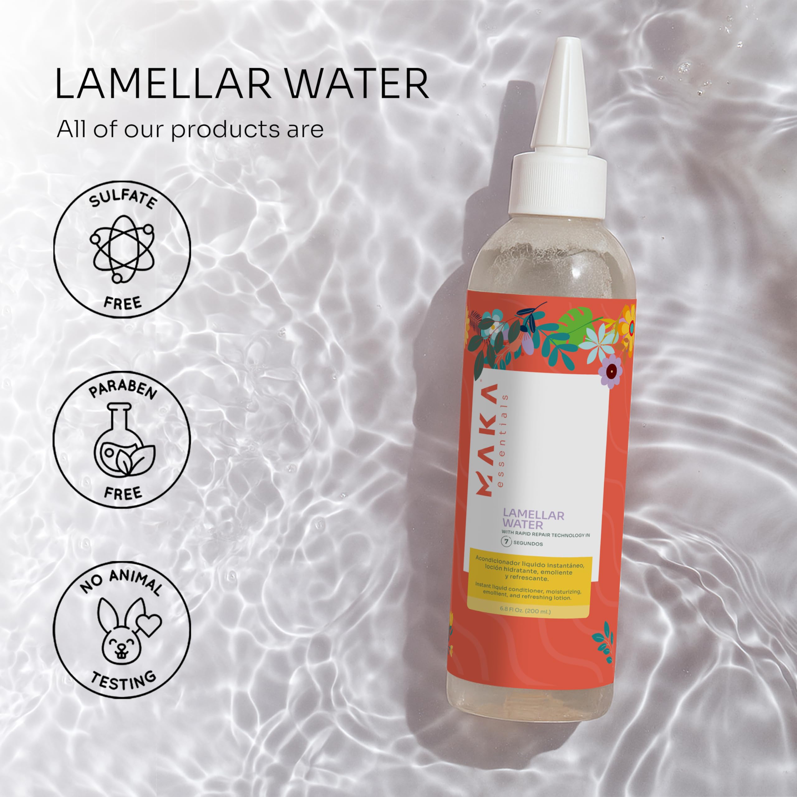 MAKA Essentials Lamellar Water Conditioner – 8 Oz for Instant Smooth, Soft Hair