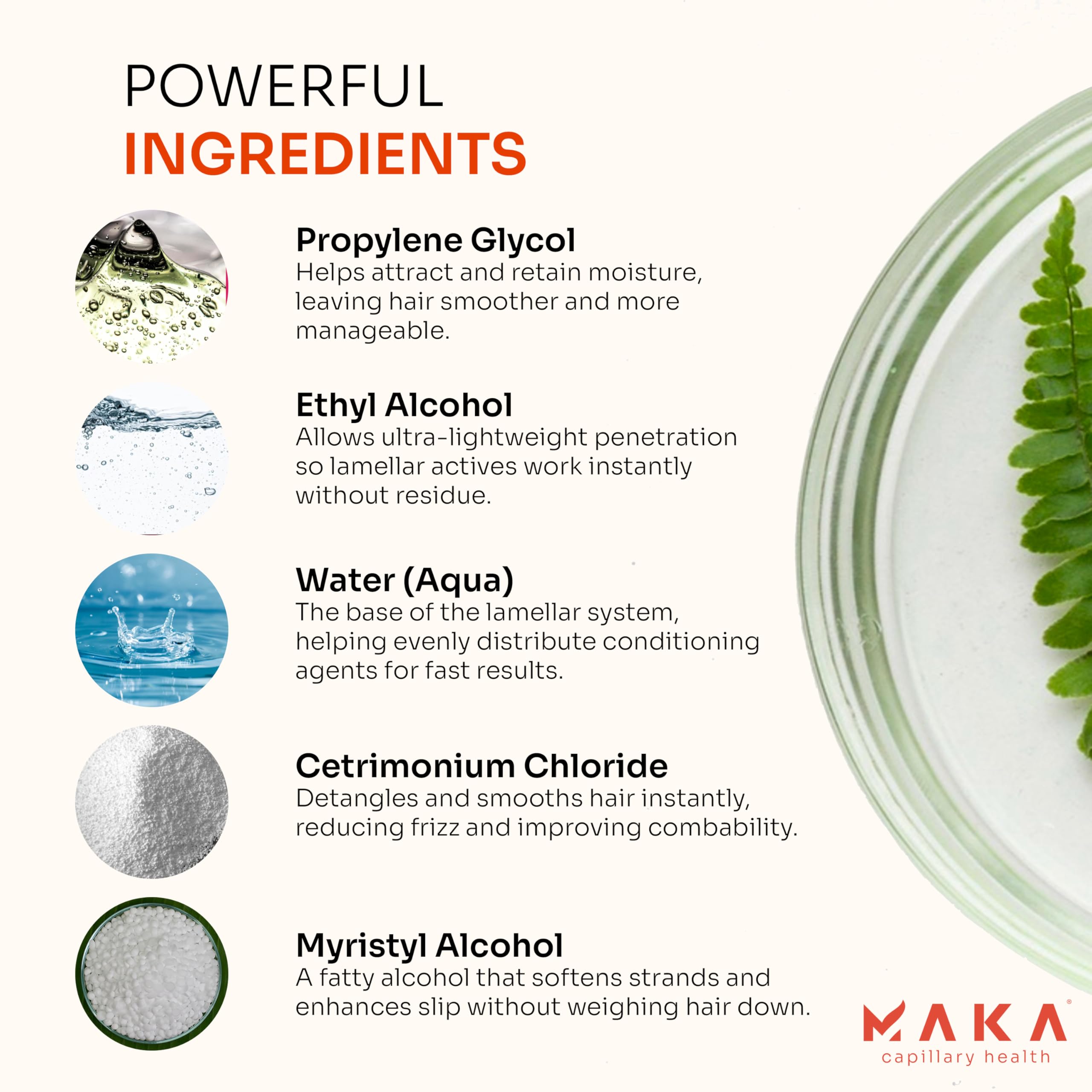 MAKA Essentials Lamellar Water Conditioner – 8 Oz for Instant Smooth, Soft Hair