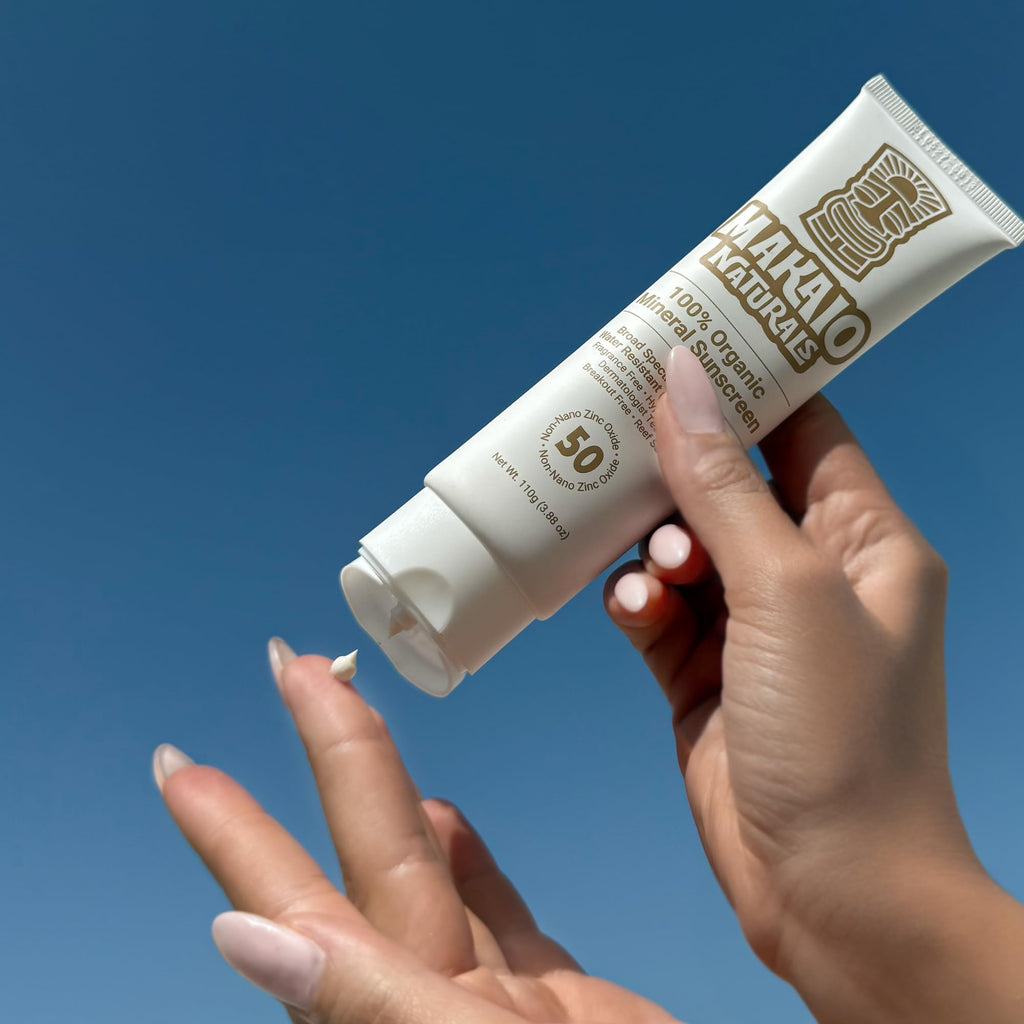 Makaio Naturals SPF 50 Mineral Sunscreen – Unscented, Face & Body, Non-Nano Zinc, Reef Safe, Vegan