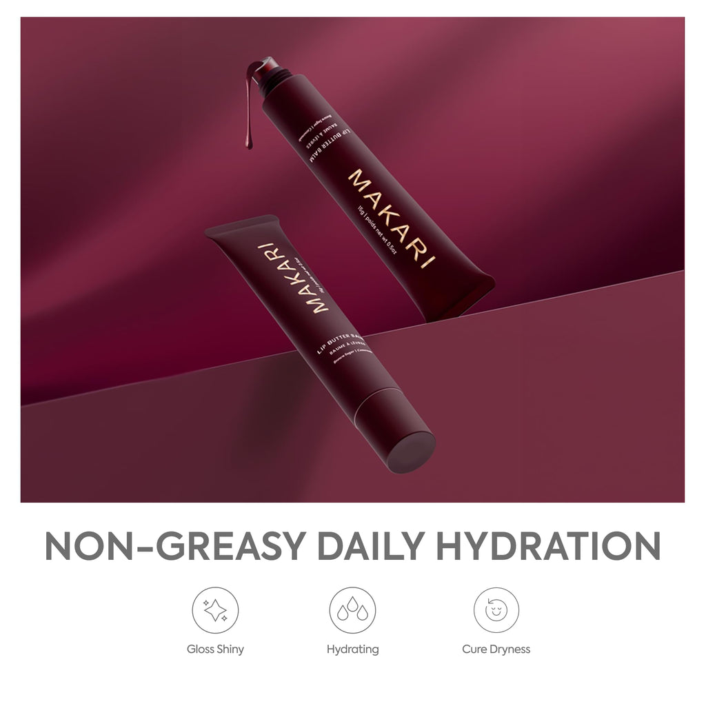 Makari Brown Sugar Lip Butter Balm (0.5 oz) – Lightweight Non-Sticky Lip Moisturizer