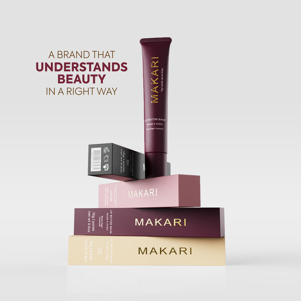 Makari Brown Sugar Lip Butter Balm (0.5 oz) – Lightweight Non-Sticky Lip Moisturizer