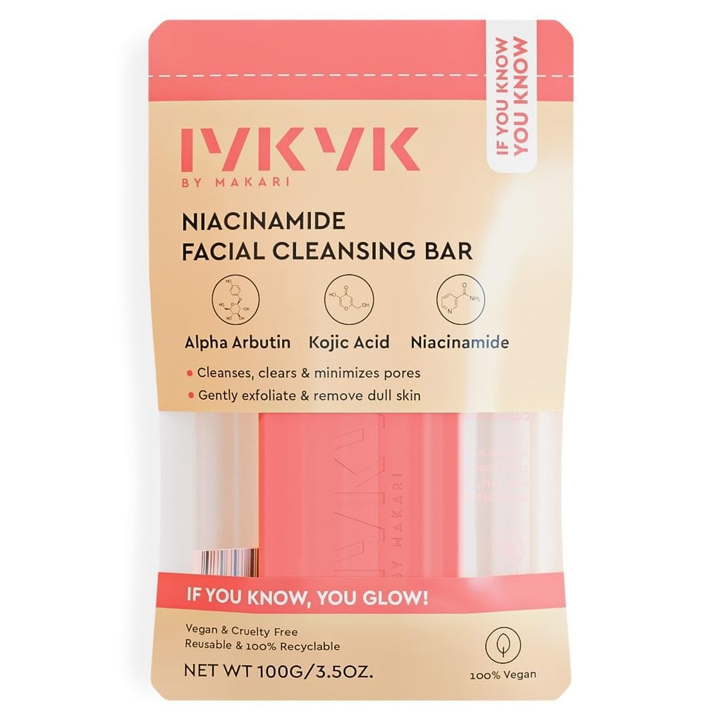 IYKYK by Makari Glow & Go Skincare Kit | Niacinamide Soap, Ceramide Collagen Body Lotion & Hyaluronic Booster Serum | Vegan