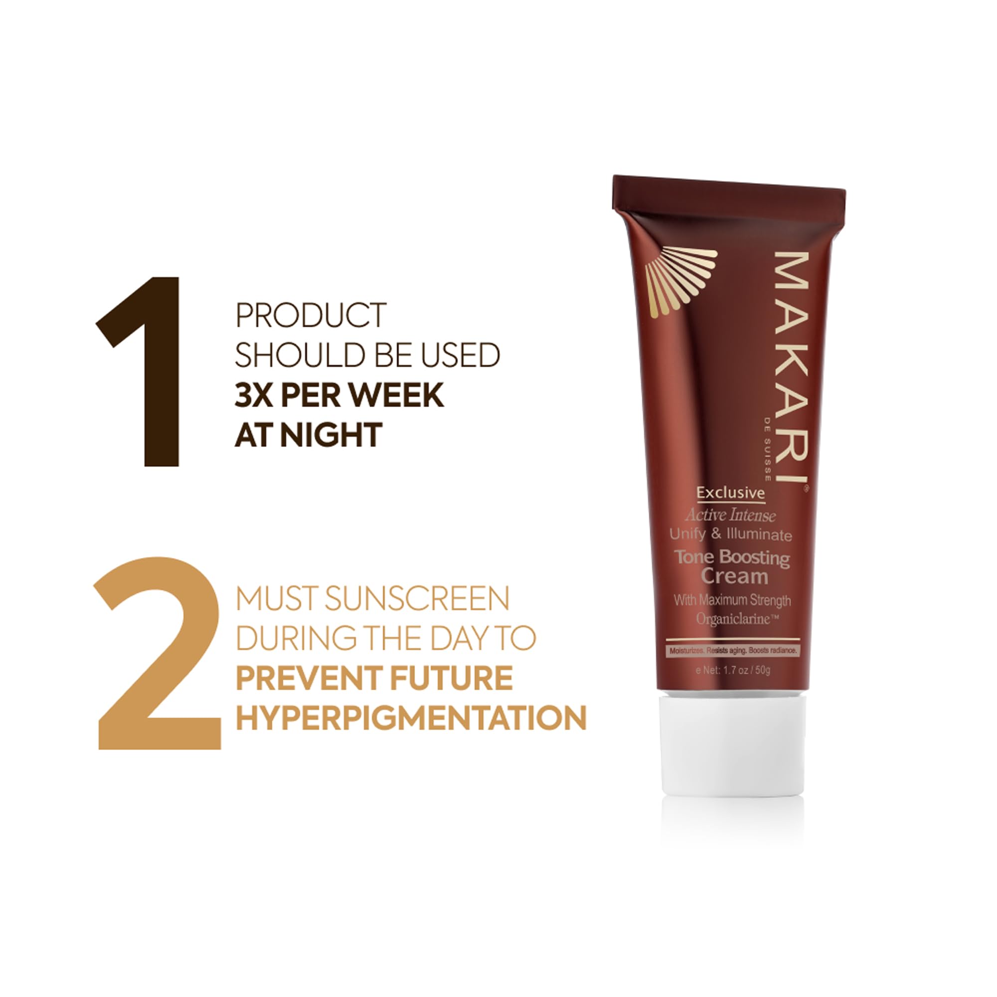 MAKARI Exclusive Active Intense Tone Boosting Face Cream (1.7 oz) | Skin-Brightening Facial Moisturizer