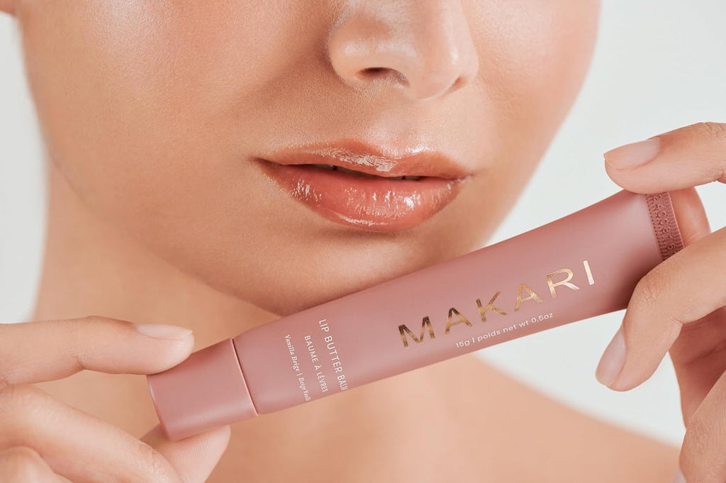 Makari Vanilla Beige Lip Butter Balm (0.5 oz) – Lightweight, Non-Sticky Lip Moisturizer for Daily Care