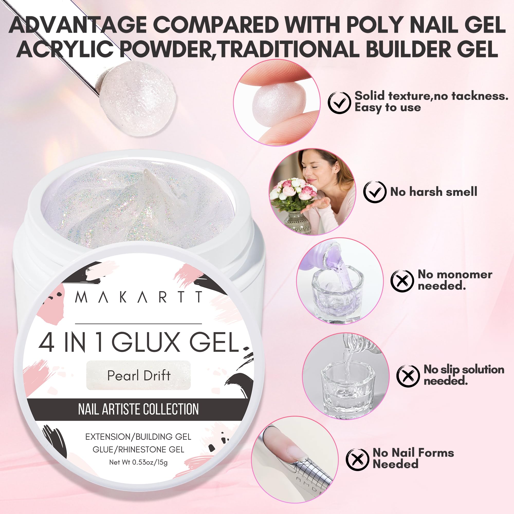 Makartt 3D Nail Gel Art Kit — 4 Colors for Extensions, Molds & 3D Nail Art