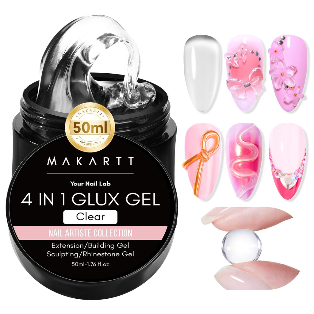 Makartt 3D Gel Nail Art 50g Clear Builder Gel for Extensions & 3D Nail Art