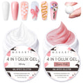 Makartt 3D Gel Nail Art – 4-in-1 Solid Builder Gel for Extensions (White & Dusty Pink)