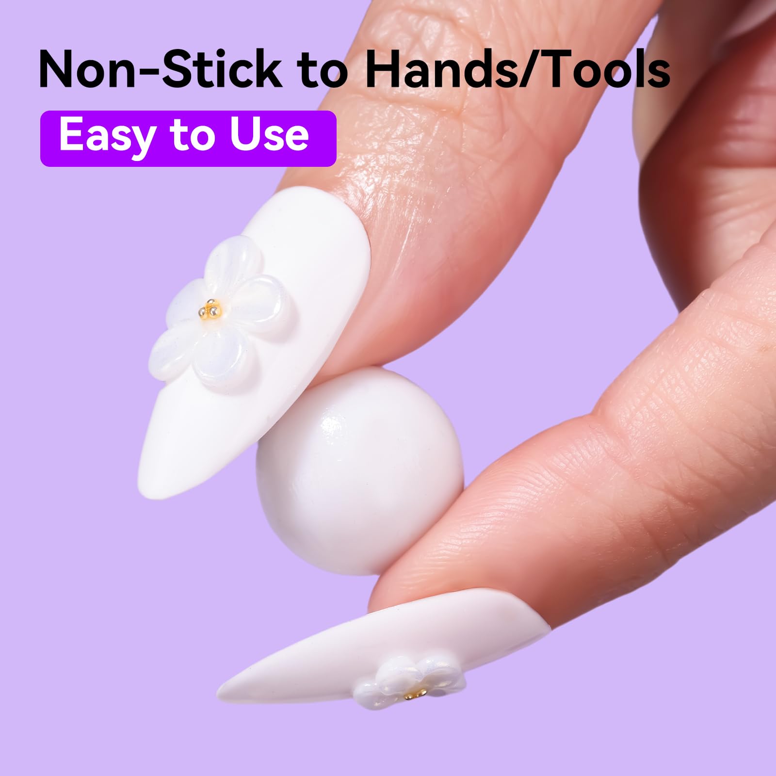 Makartt 3D Gel Nail Art – 4-in-1 Solid Builder Gel White, Non-Sticky, 2x15ml + UV Glue for Tips