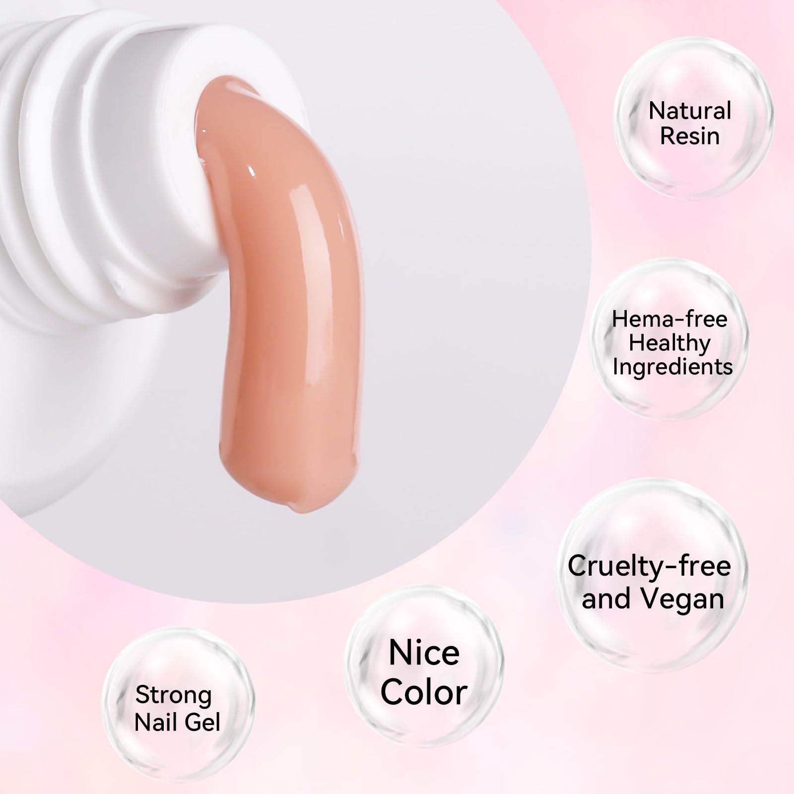 Makartt Hema-Free Poly Nail Gel Set – Nude & Dark Almond for Extensions (30ML x2)