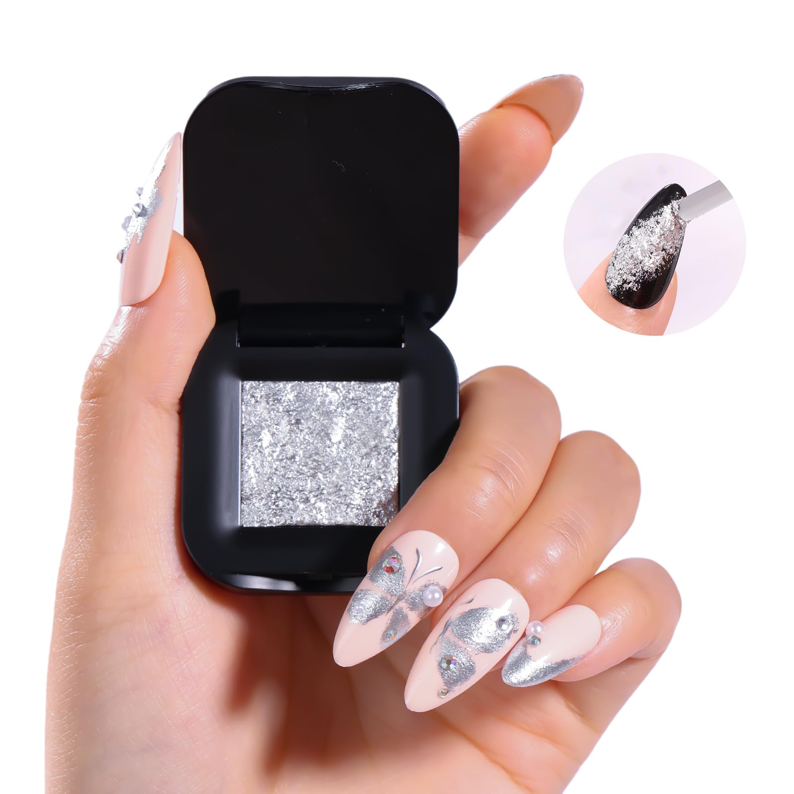 Makartt 3D Sculpting Gel – No-Wipe UV Texture Gel with Silver Fairy Aurora Powder (5g)