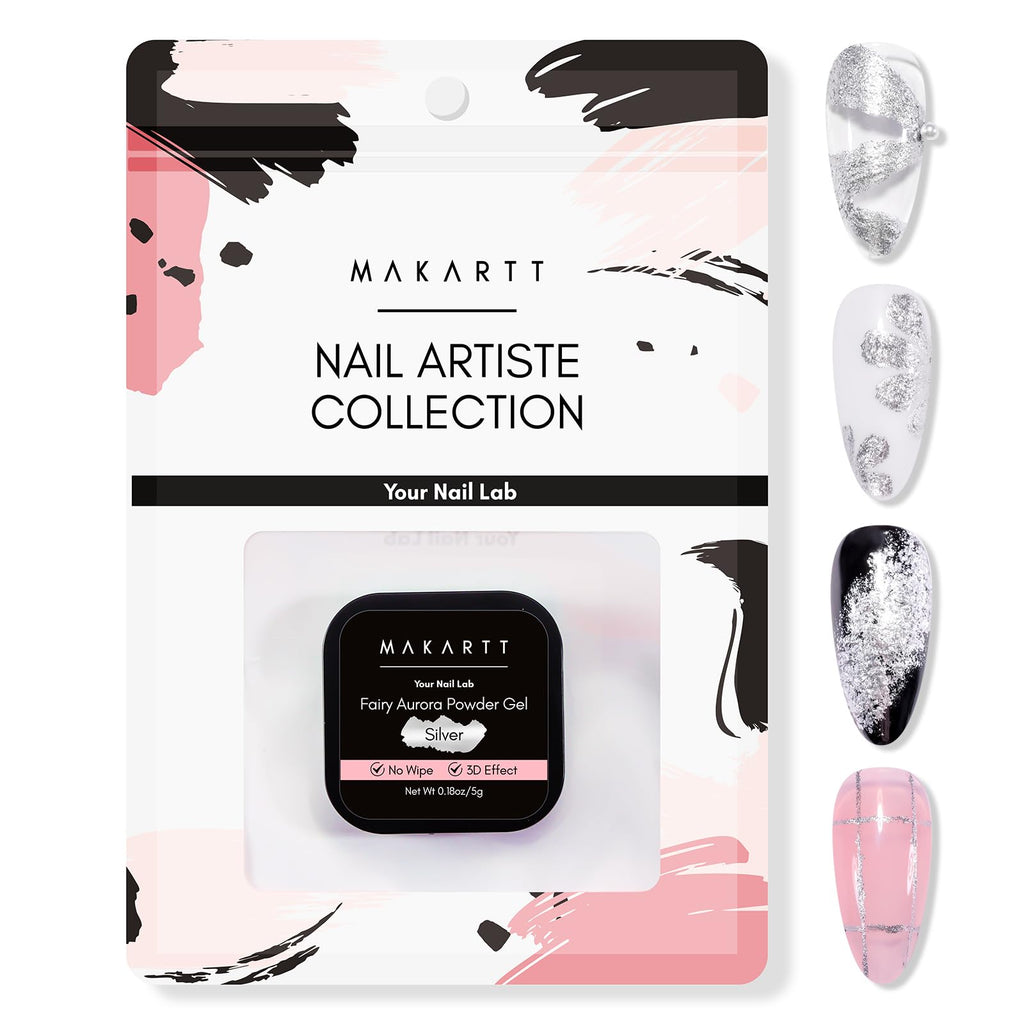 Makartt 3D Sculpting Gel – No-Wipe UV Texture Gel with Silver Fairy Aurora Powder (5g)