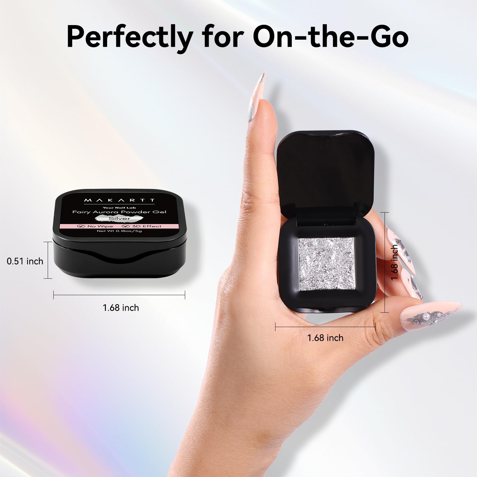 Makartt 3D Sculpting Gel – No-Wipe UV Texture Gel with Silver Fairy Aurora Powder (5g)