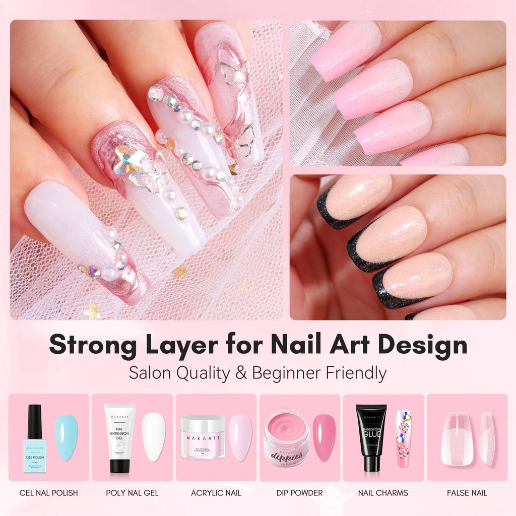 Makartt Base Coat Nail Polish 15ml – Extra Strong Gel Base Coat & Nail Glue for Small Nail Charms | Clear Foundation