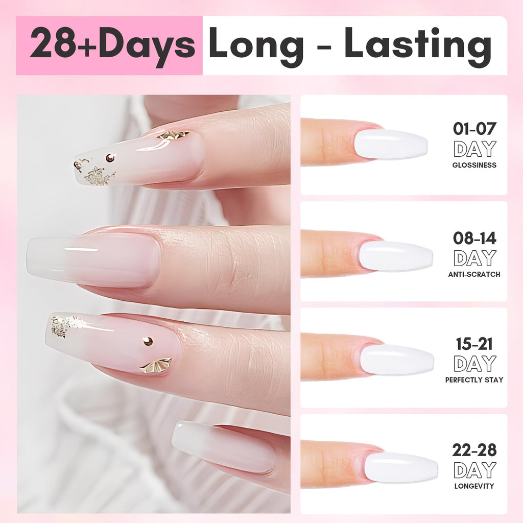 Makartt Poly Nail Gel Set – Milky White & Nude Pink, 50ML Each | Builder Gel for Extensions & Overlays | Long-Lasting Nail Art at Home