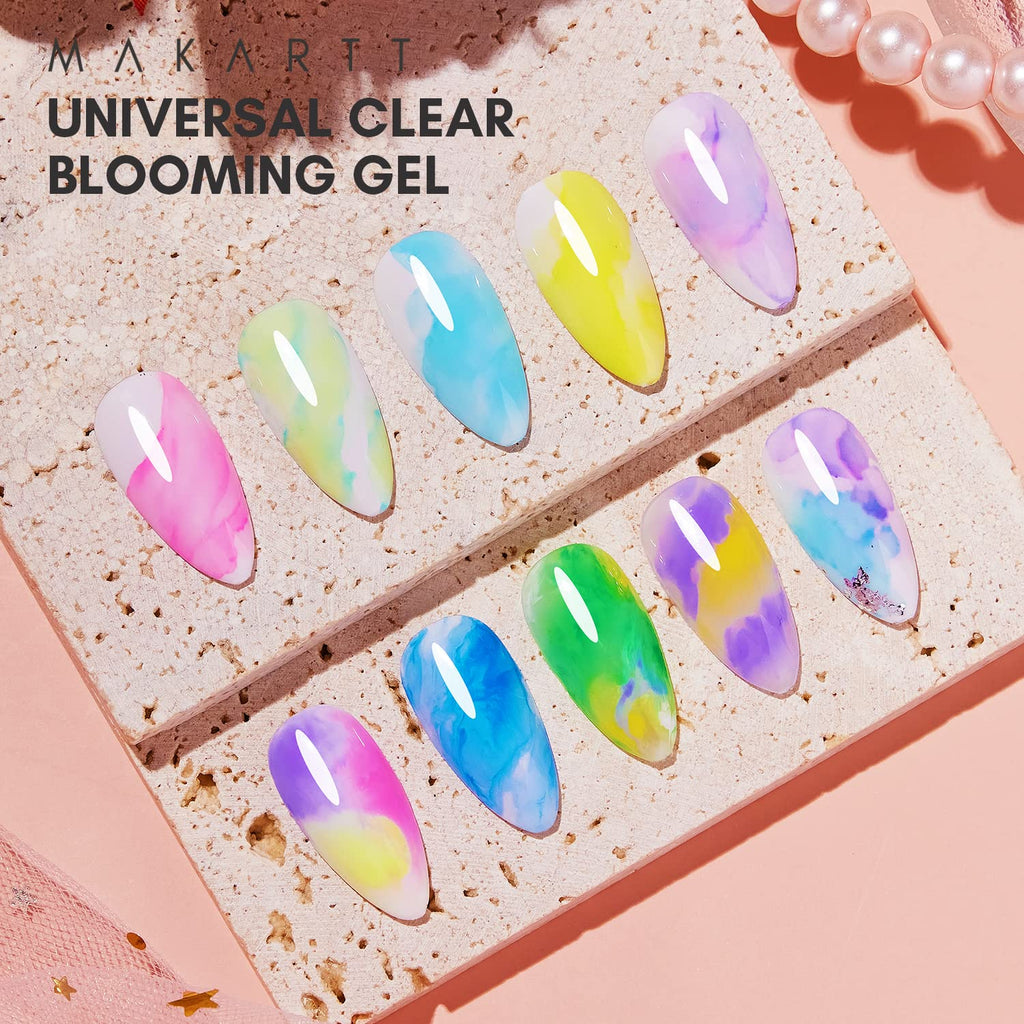 Makartt Blooming Gel-Clear 2 Pcs – Blooming Gel Nail Polish for Marble & Watercolor Nail Art