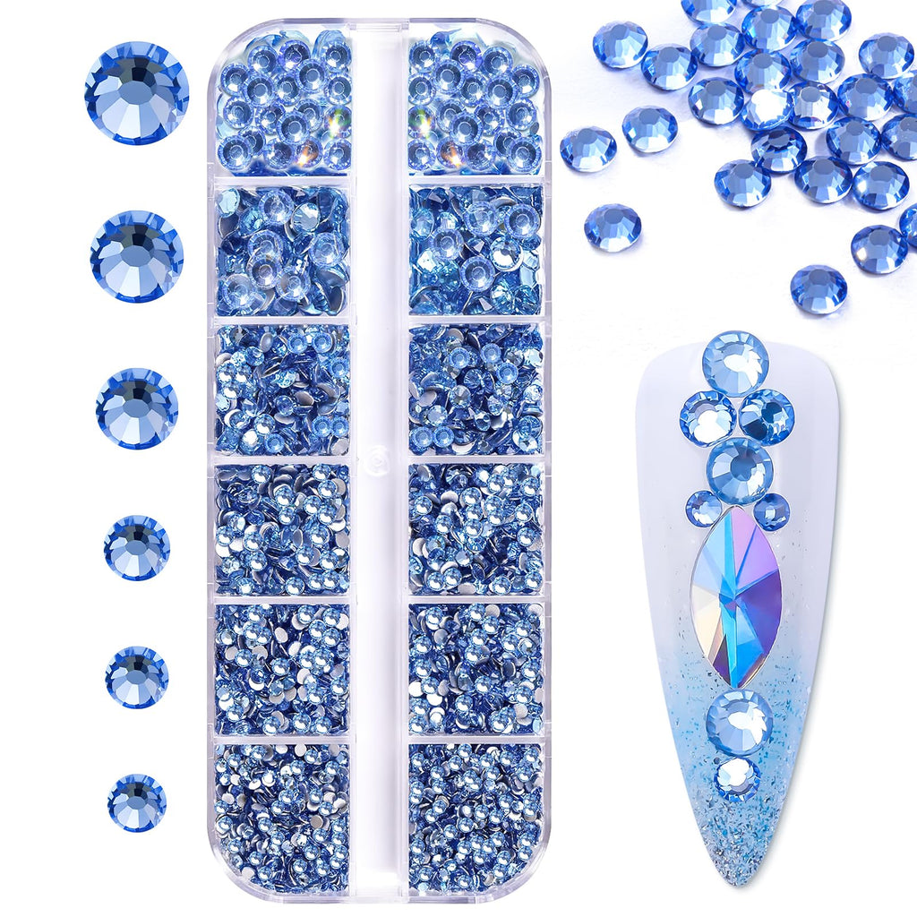 Makartt Blue Nail Rhinestones – Flat-Back Crystal Gems for DIY Nail Art & Crafts