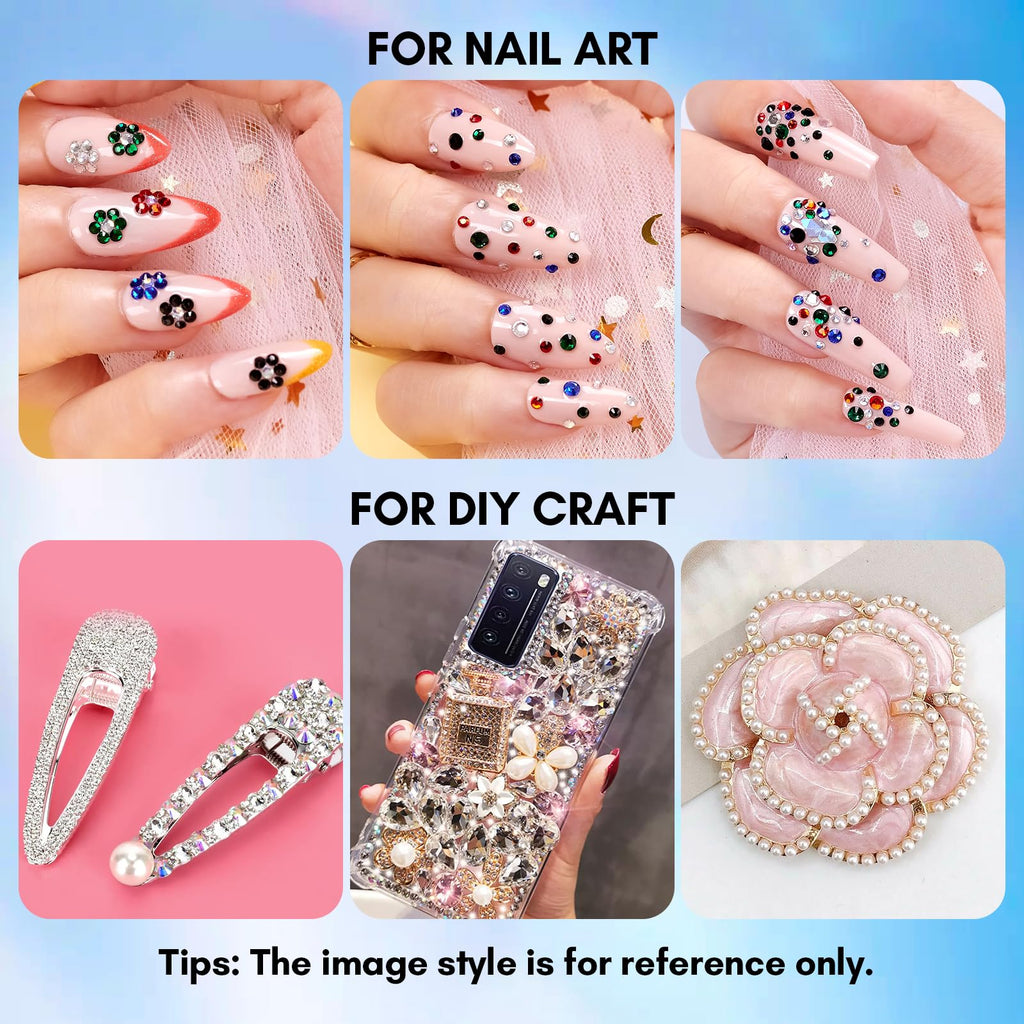 Makartt Blue Nail Rhinestones – Flat-Back Crystal Gems for DIY Nail Art & Crafts