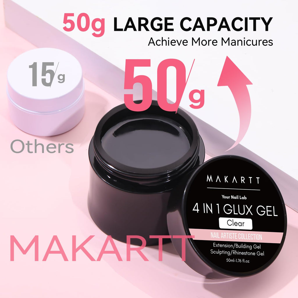 Makartt 3D Gel Nail Art 50g Clear Builder Gel for Extensions & 3D Nail Art