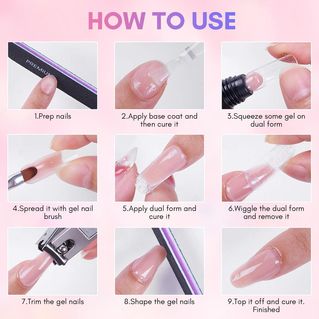 Makartt Poly Nail Gel Set – Milky White & Nude Pink, 50ML Each | Builder Gel for Extensions & Overlays | Long-Lasting Nail Art at Home
