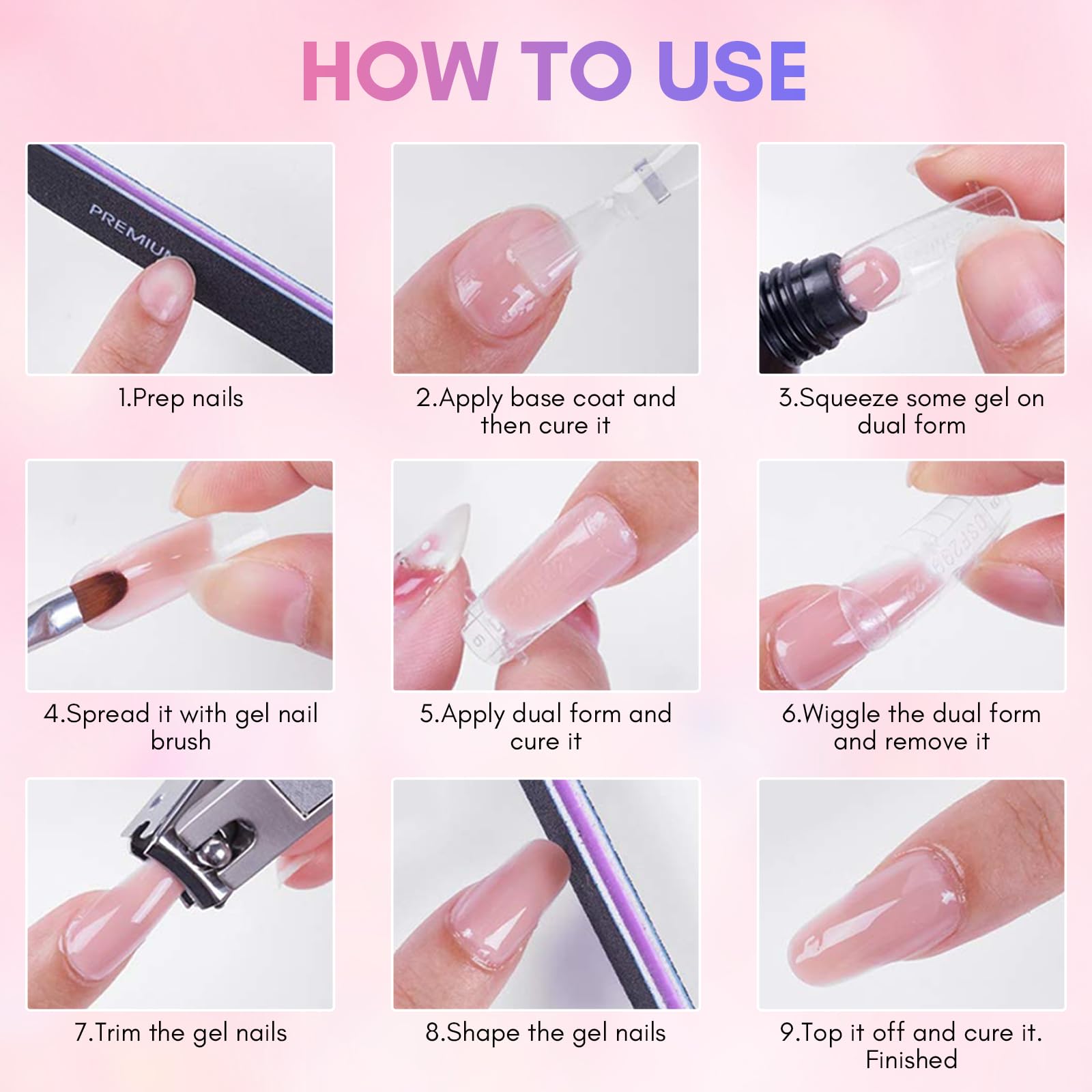 Makartt Poly Nail Gel Set – Milky White & Nude Pink, 50ML Each | Builder Gel for Extensions & Overlays | Long-Lasting Nail Art at Home