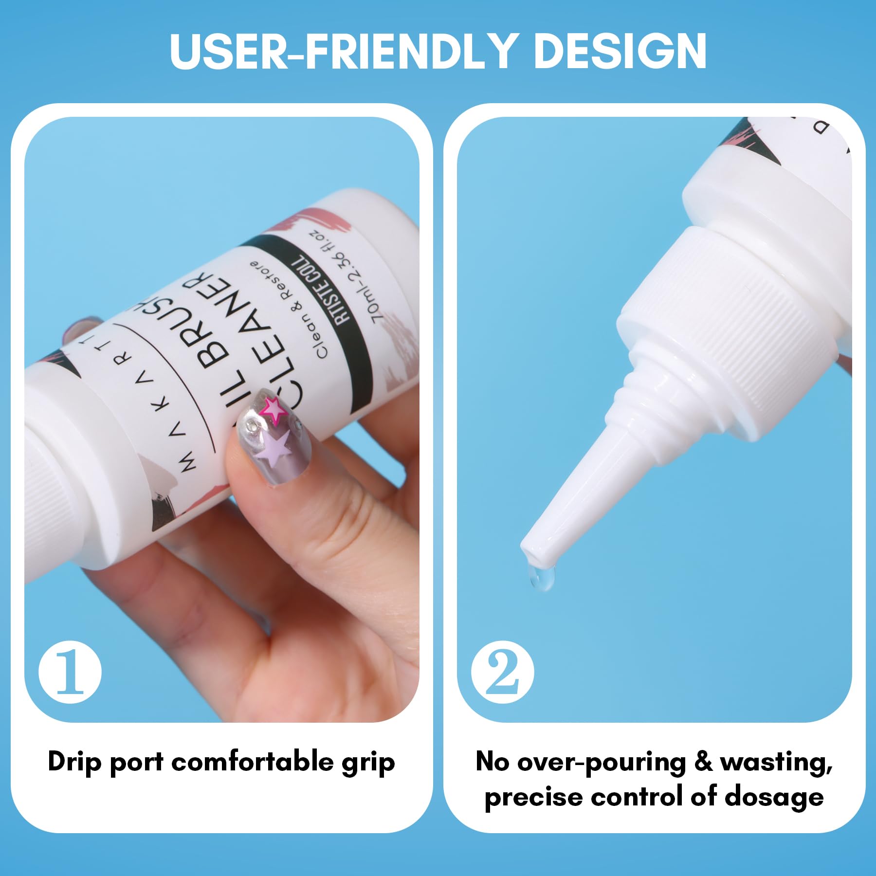 Makartt Nail Art Brushes Cleaner – 70ml Gel Brush Cleaner & Restorer for Nails