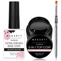 Makartt Gel Top & Base Coat Set — 2-Piece Gel Nail Kit with Brush