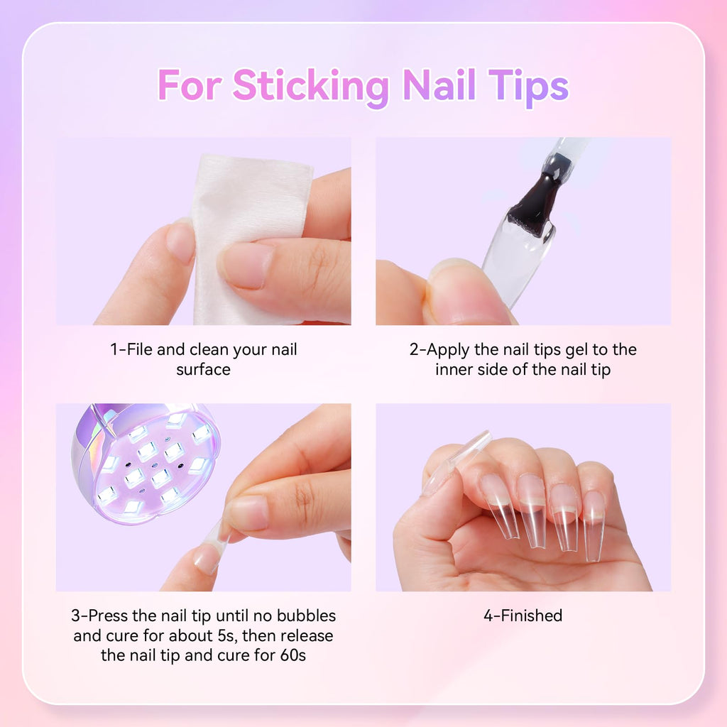 Makartt UV LED Nail Lamp – Gooseneck Cordless Nail Dryer for Gel Nails, 39mW/cm² (Glazed Purple)