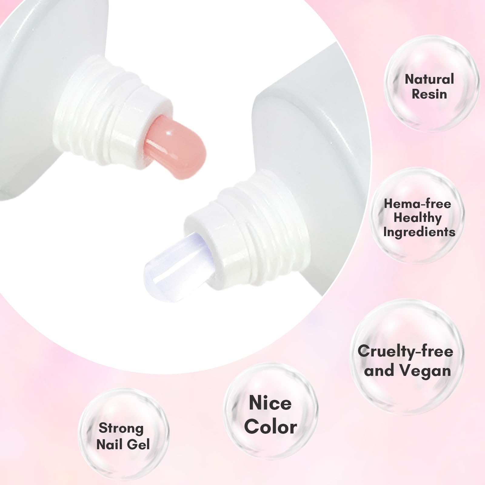 Makartt Poly Nail Gel Set – Milky White & Nude Pink, 50ML Each | Builder Gel for Extensions & Overlays | Long-Lasting Nail Art at Home