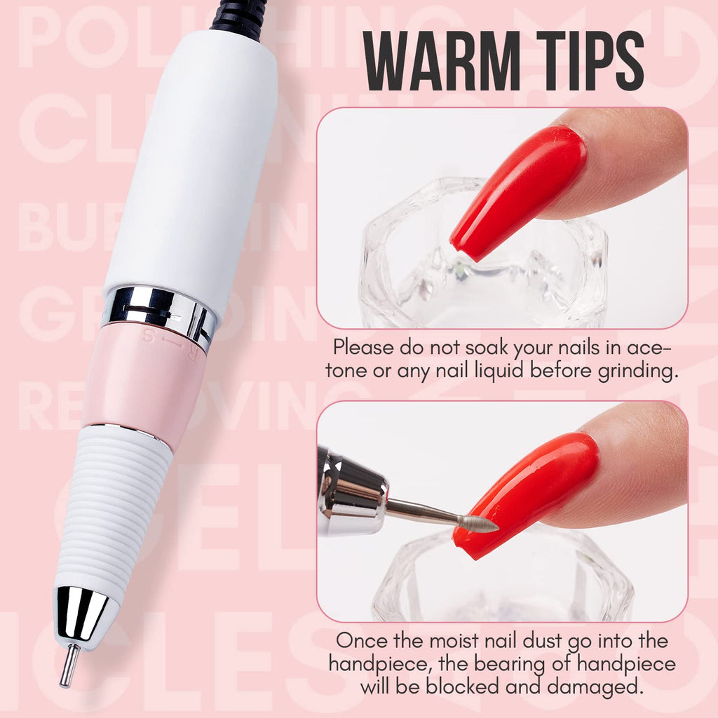 Makartt Nail Drill Handpiece for Malory — 0–30000 RPM Rechargeable Electric File