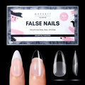 Makartt Medium Almond Nail Tips – 504 PCS, Pre-Etched Clear, 15 Sizes