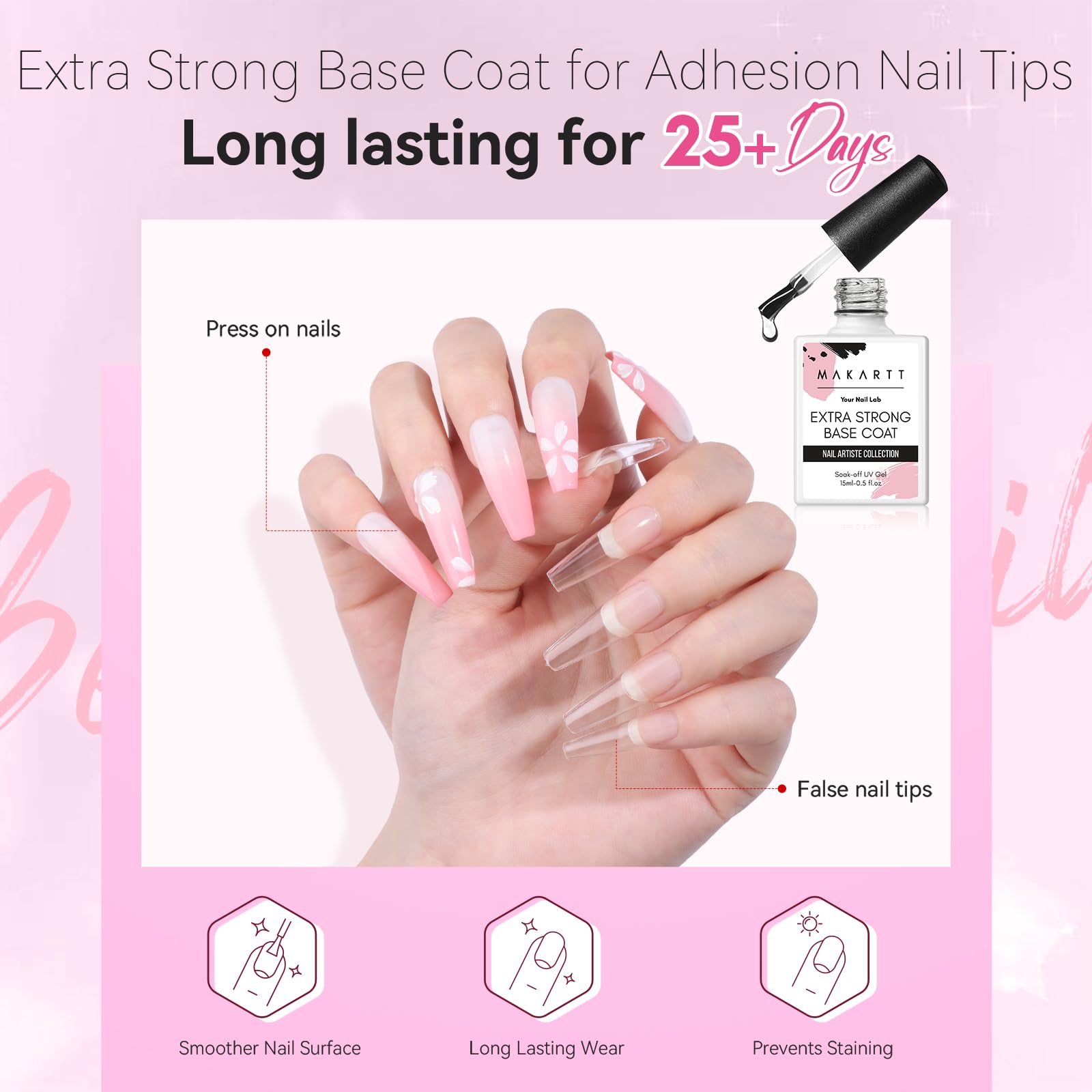 Makartt Gel Top & Base Coat Set — 2-Piece Gel Nail Kit with Brush