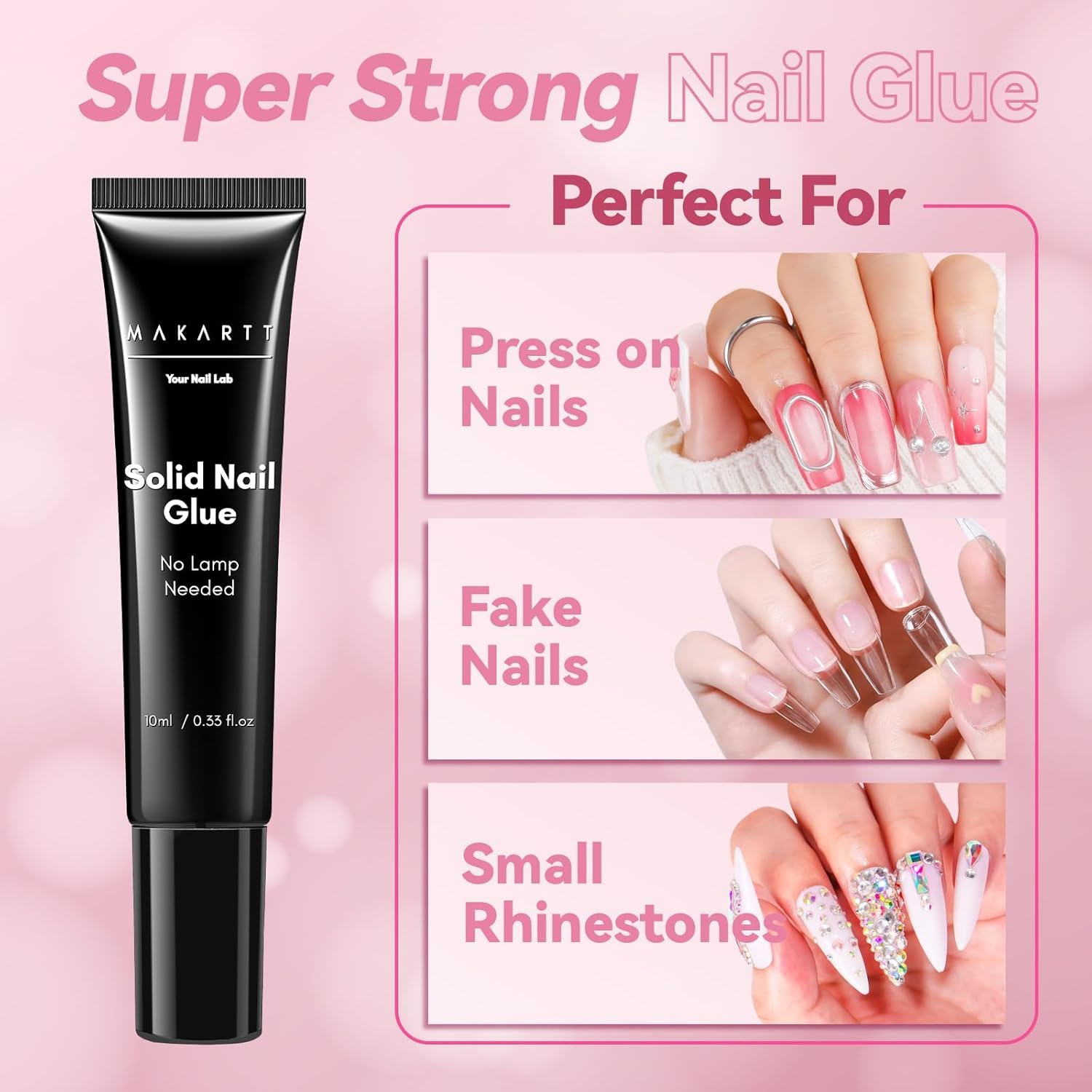 Makartt HEMA-Free Semi-Solid Nail Glue for Press-On Nails – 10ml x 2
