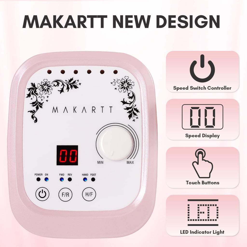 Makartt Nail Drill Genesie 35000RPM – LCD Nail Efile for Acrylic & Gel Removal
