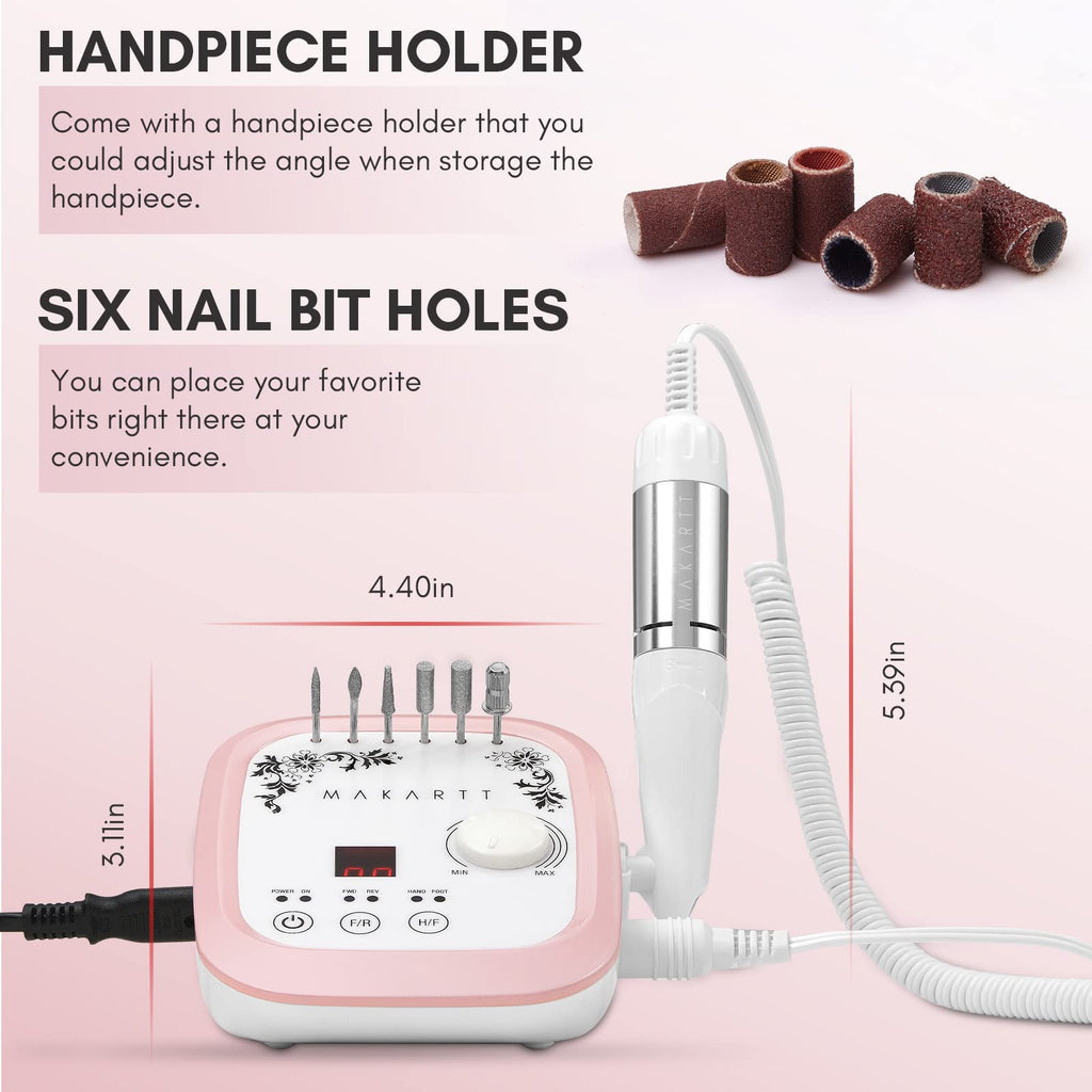 Makartt Nail Drill Genesie 35000RPM – LCD Nail Efile for Acrylic & Gel Removal