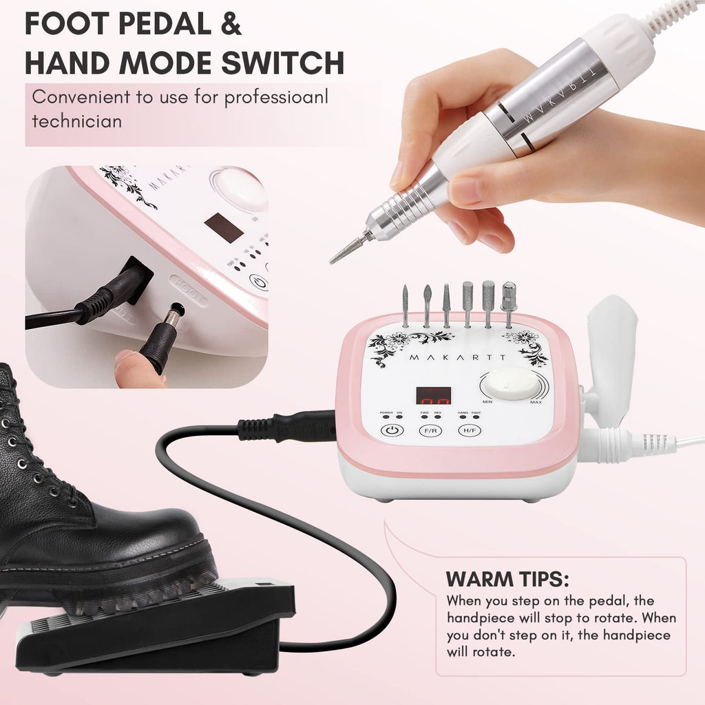 Makartt Nail Drill Genesie 35000RPM – LCD Nail Efile for Acrylic & Gel Removal
