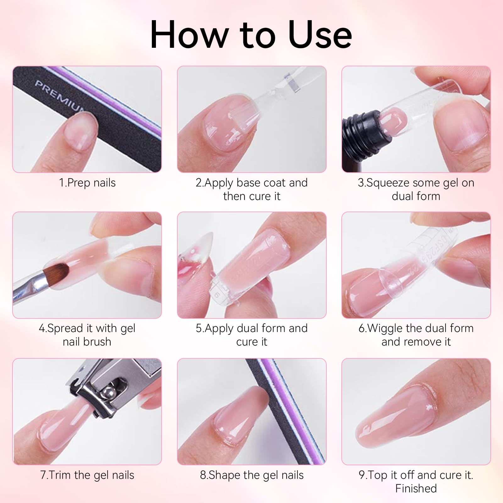 Makartt Poly Nail Gel Set – 6 Pastel Builder Gels for Extensions & Overlays | 15ml