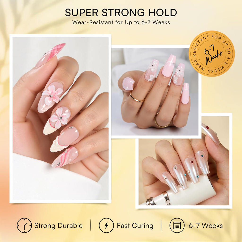Makartt Nail Rhinestone Glue Gel Set (60g) – 2-Pack, Dual Viscosity for 3D Nail Art
