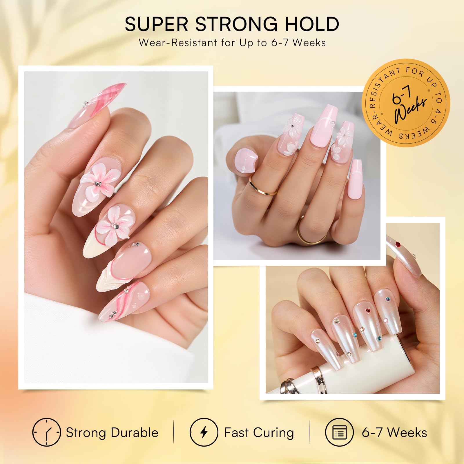 Makartt Nail Rhinestone Glue Gel Set (60g) – 2-Pack, Dual Viscosity for 3D Nail Art