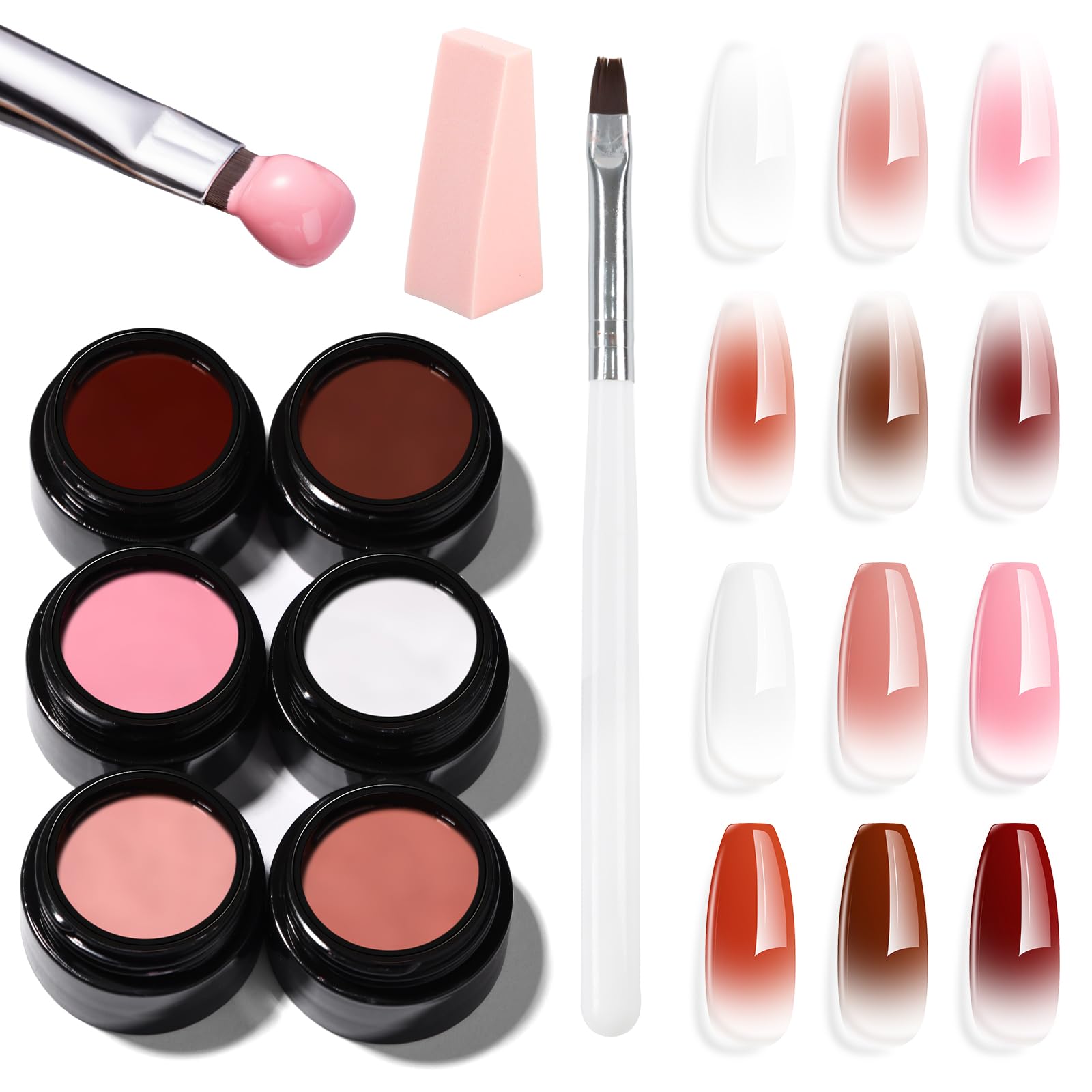 Makartt Ombre Gel Nail Polish Kit – 6-Color Gradient Blush Set