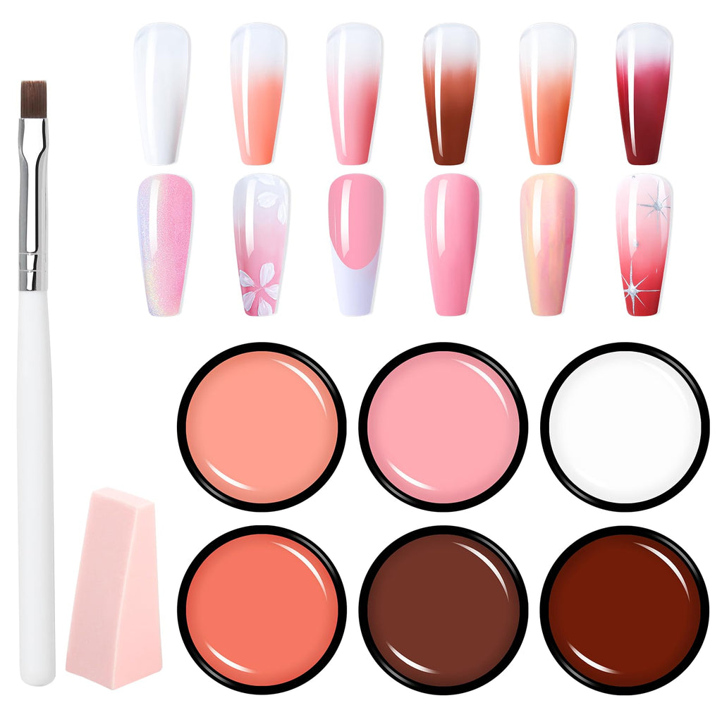 Makartt Ombre Gel Nail Polish Kit – 6-Color Gradient Blush Set